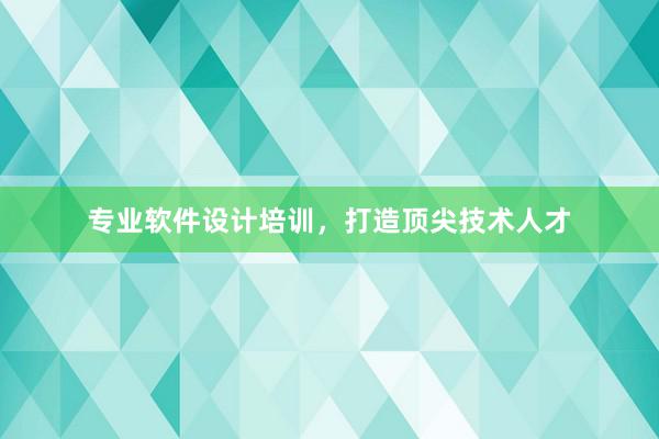 专业软件设计培训，打造顶尖技术人才